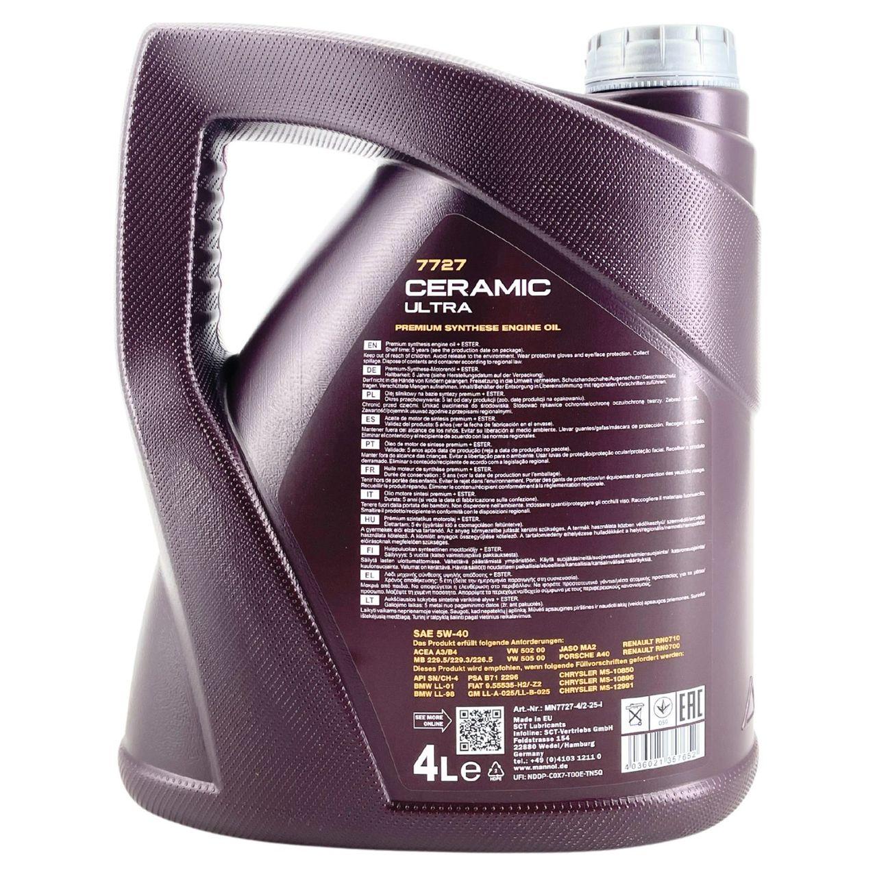 Mannol Ceramic Ultra 5W-40 4 Liter