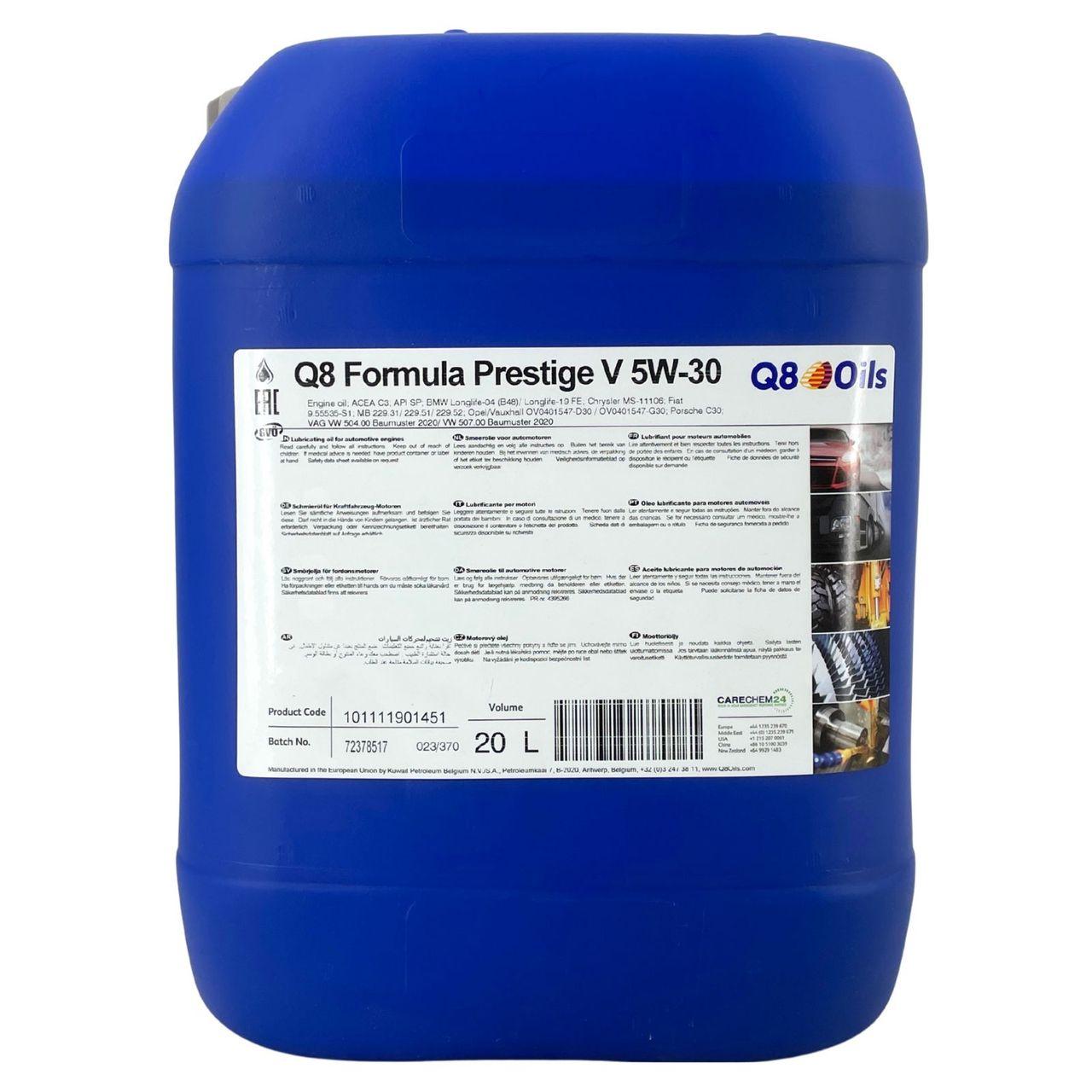 Q8 Formula Prestige V 5W-30 20 Liter