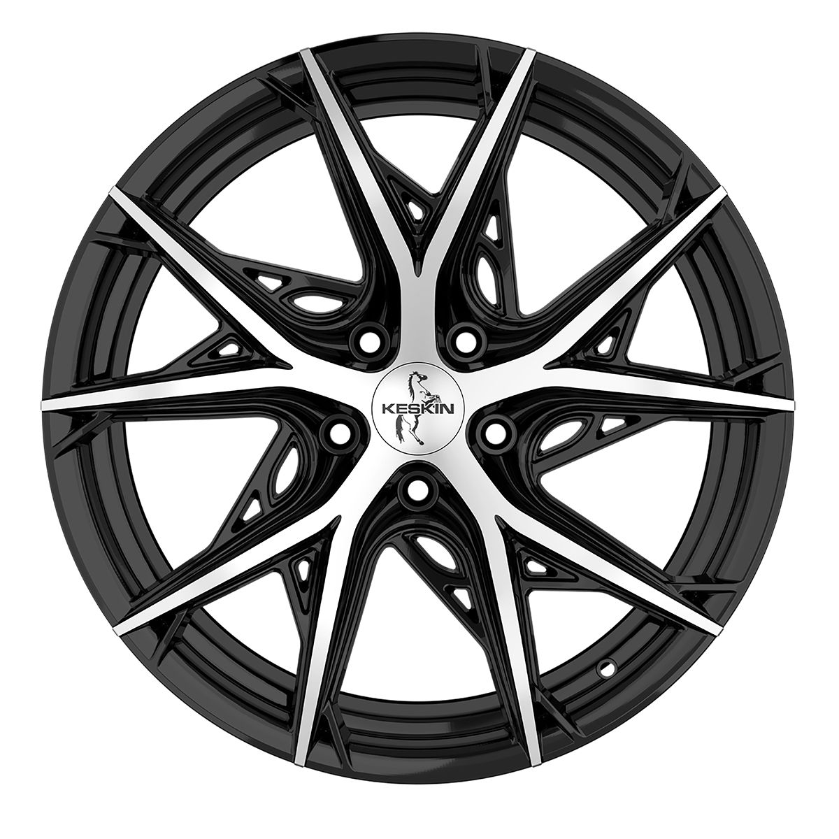 KESKIN WHEELS KT24C THUNDER black front polished 8.5Jx19 5x112 ET30