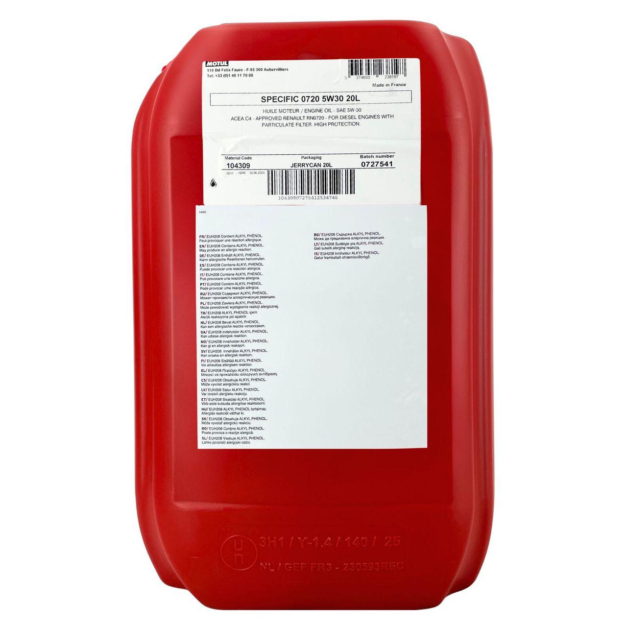 Motul Specific Renault RN 0720 5W-30 20 Liter