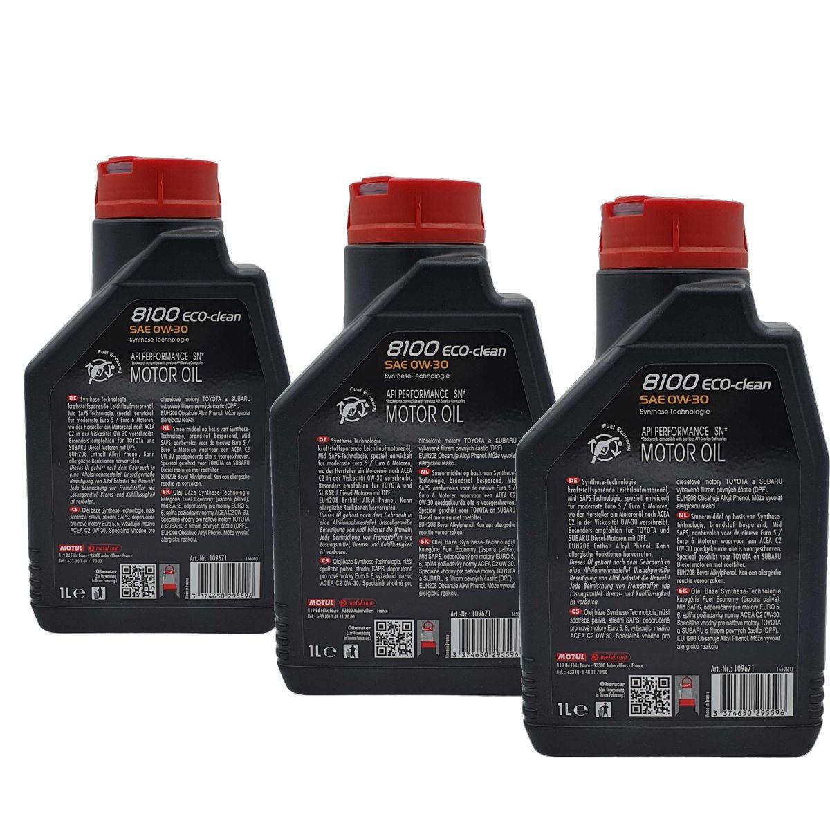Motul 8100 Eco-clean 0W-30 3x1 Liter