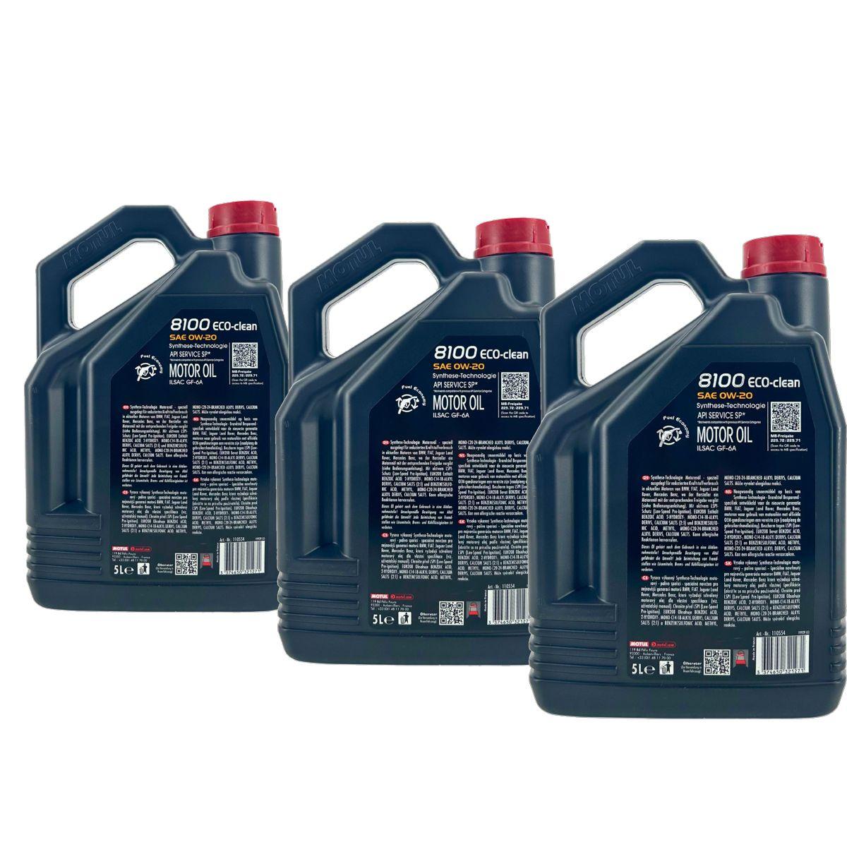 Motul 8100 Eco-clean 0W-20 3x5 Liter