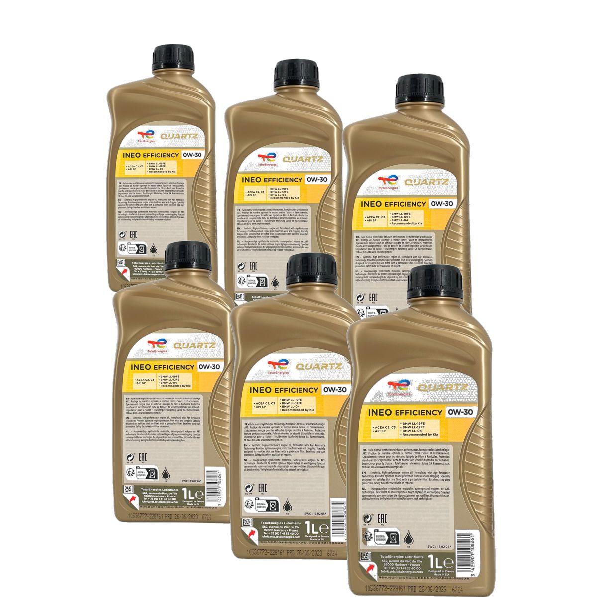 Total Quartz Ineo Efficiency 0W-30 6x1 Liter