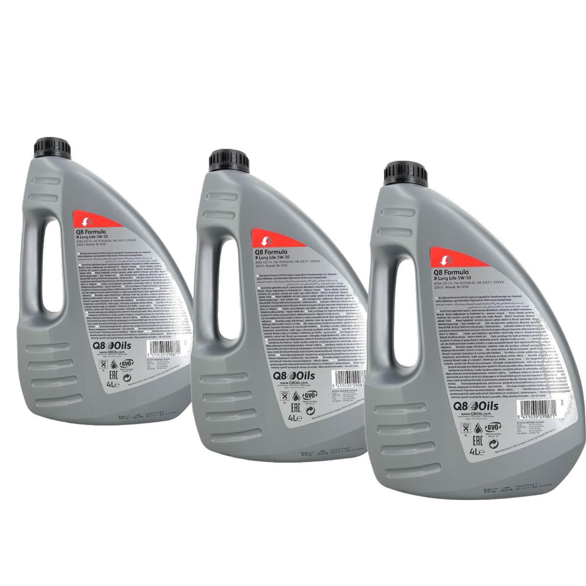 Q8 Formula R Long Life 5W-30 3x4 Liter