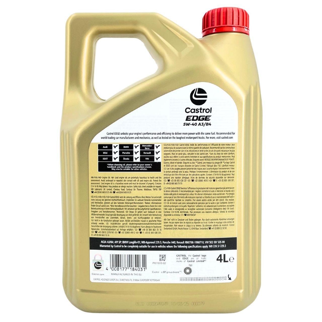 Castrol Edge 5W-40 A3/B4 4 Liter