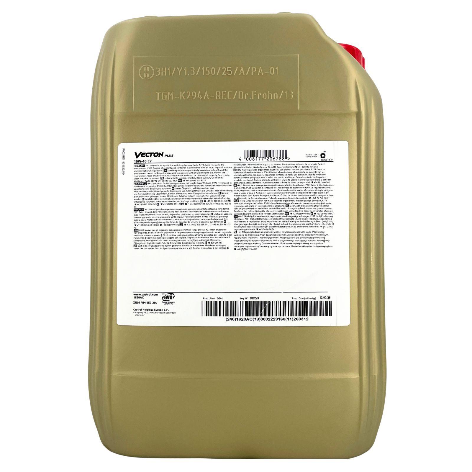 Castrol Vecton Plus 10W-40 E7 20 Liter