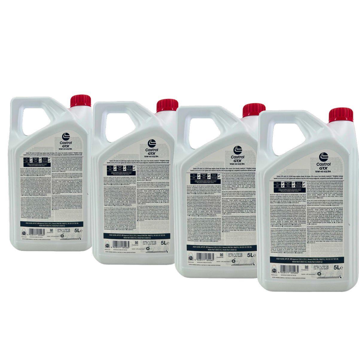 Castrol GTX 10W-40 A3/B4 4x5 Liter