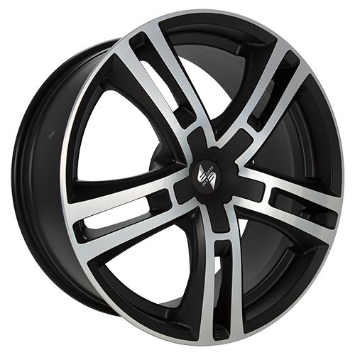 ETABETA URIEL schwarzmatt poliert mit Edelstahlkappe 9.0Jx20 5x114.3 ET30