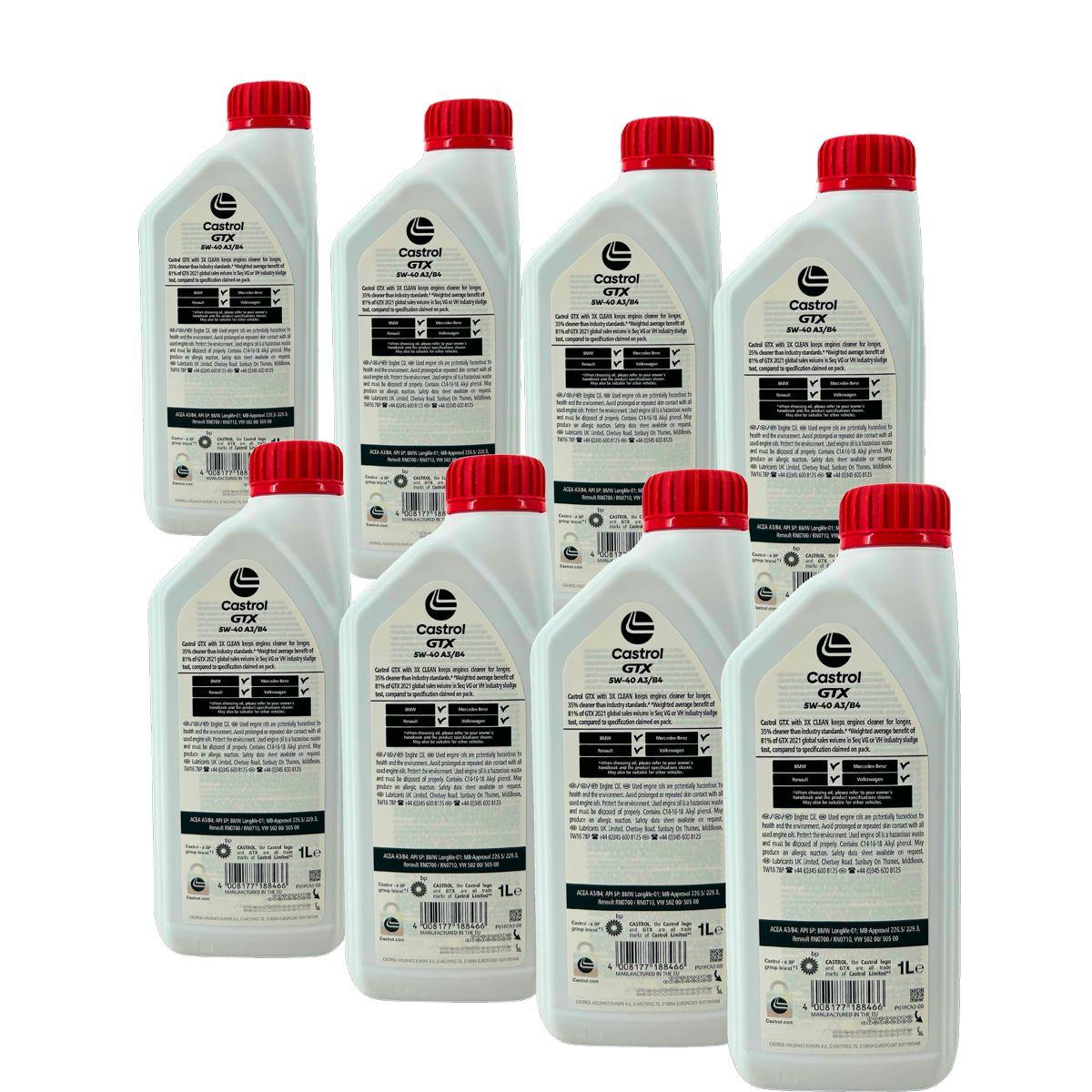 Castrol GTX 5W-40 A3/B4 8x1 Liter