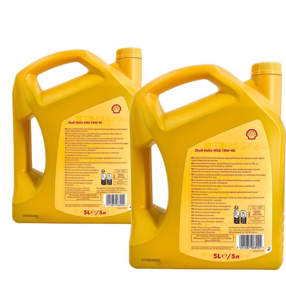 Shell Helix HX6 10W-40 2x5 Liter