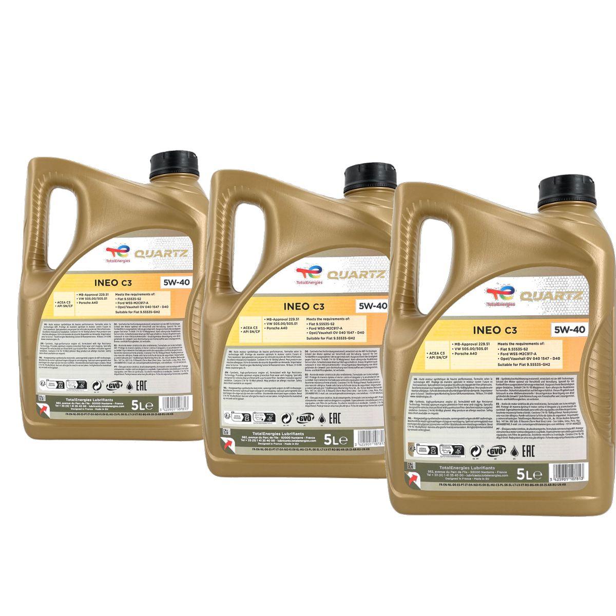 Total Quartz Ineo C3 5W-40 3x5 Liter