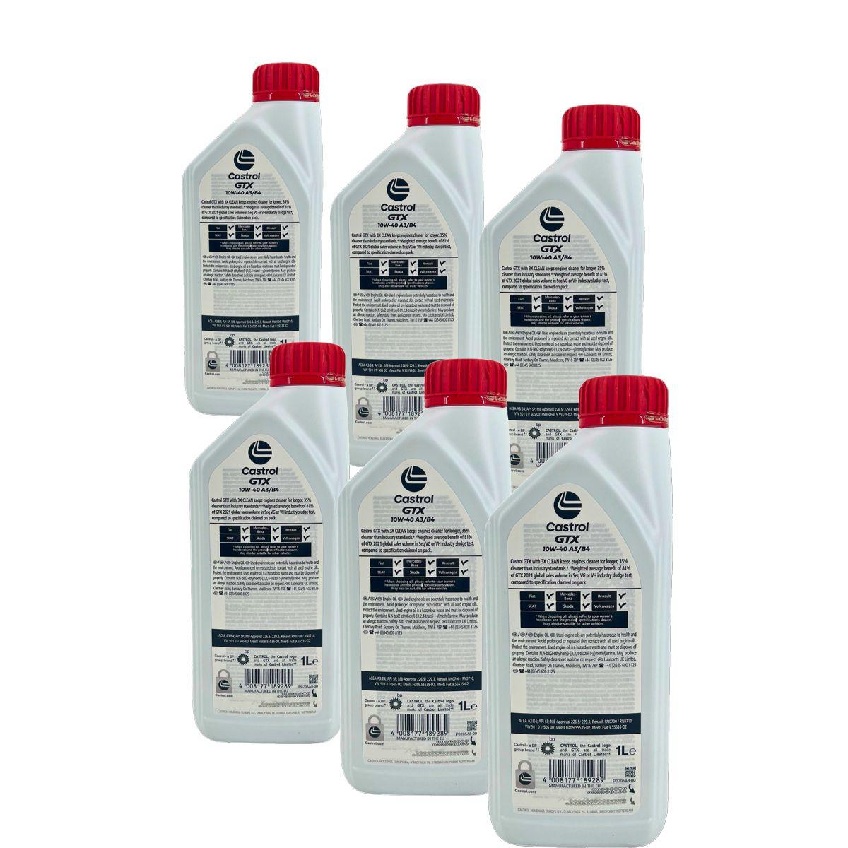 Castrol GTX 10W-40 A3/B4 6x1 Liter