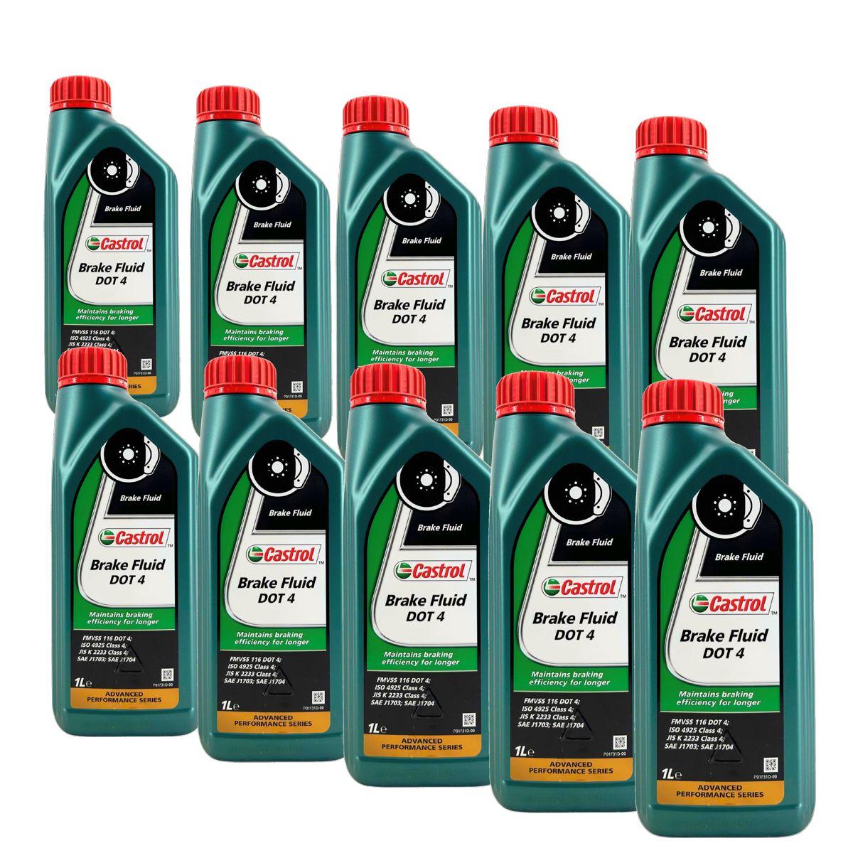 Castrol Brake Fluid DOT 4 Bremsflüssigkeit 10x1 Liter