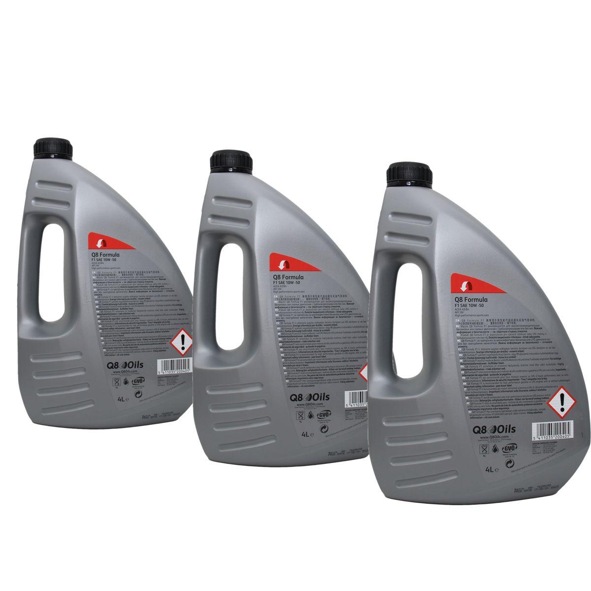 Q8 Formula F1 10W-50 3x4 Liter