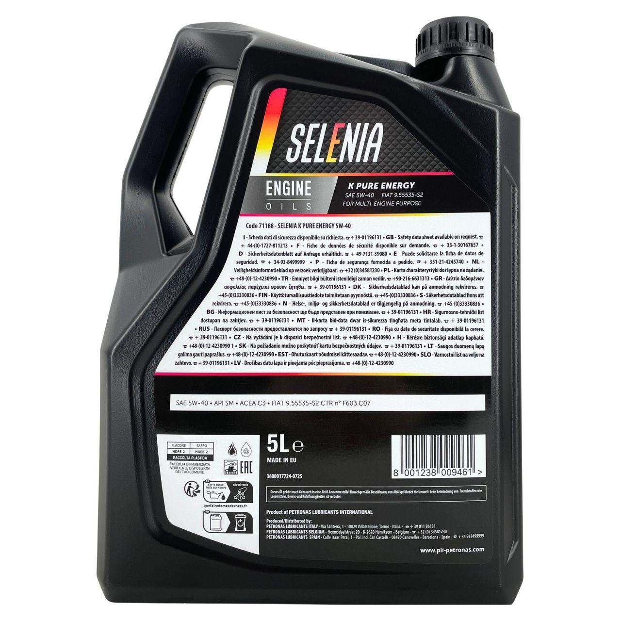 Selenia K Pure Energy 5W-40 5 Liter