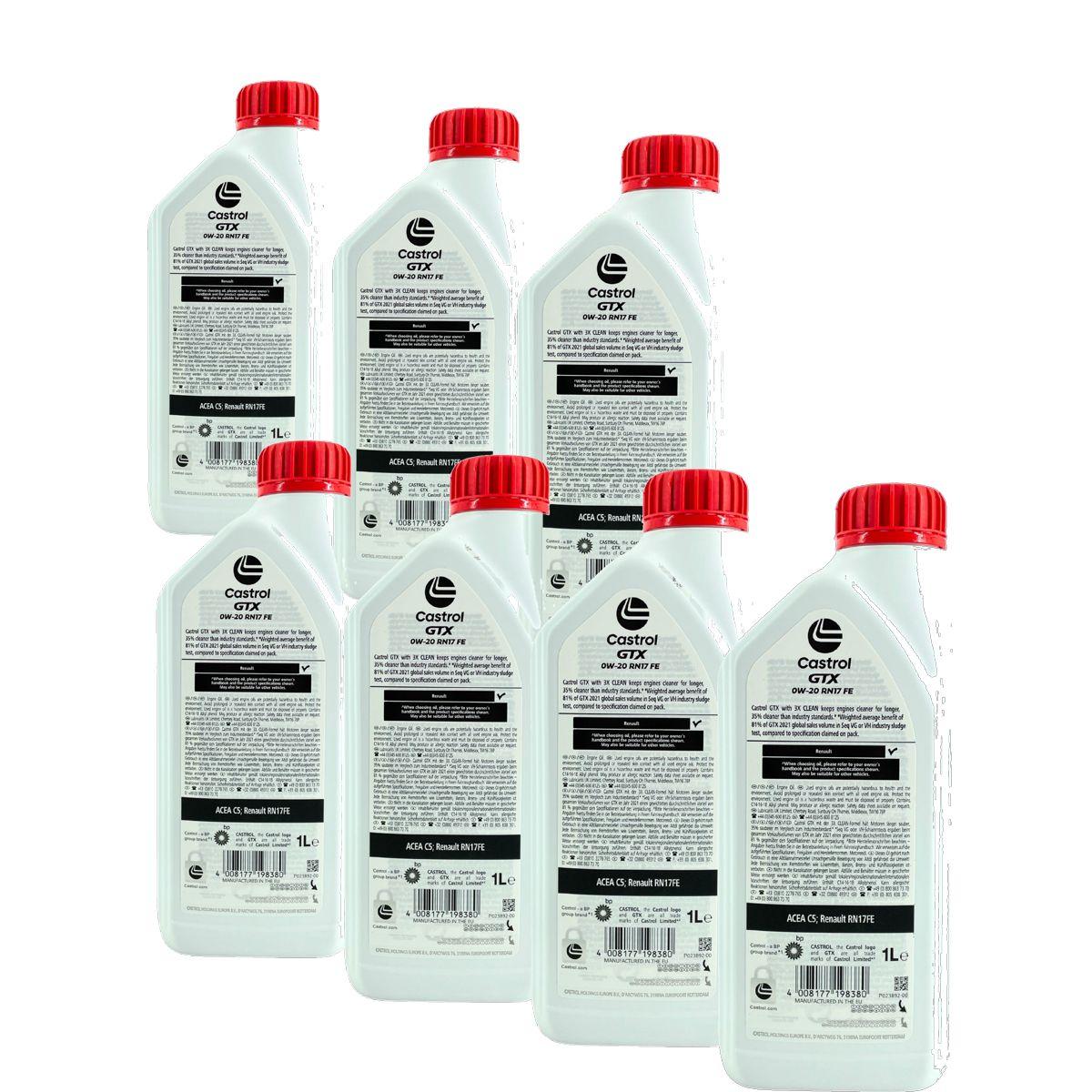 Castrol GTX 0W-20 RN17 FE 7x1 Liter