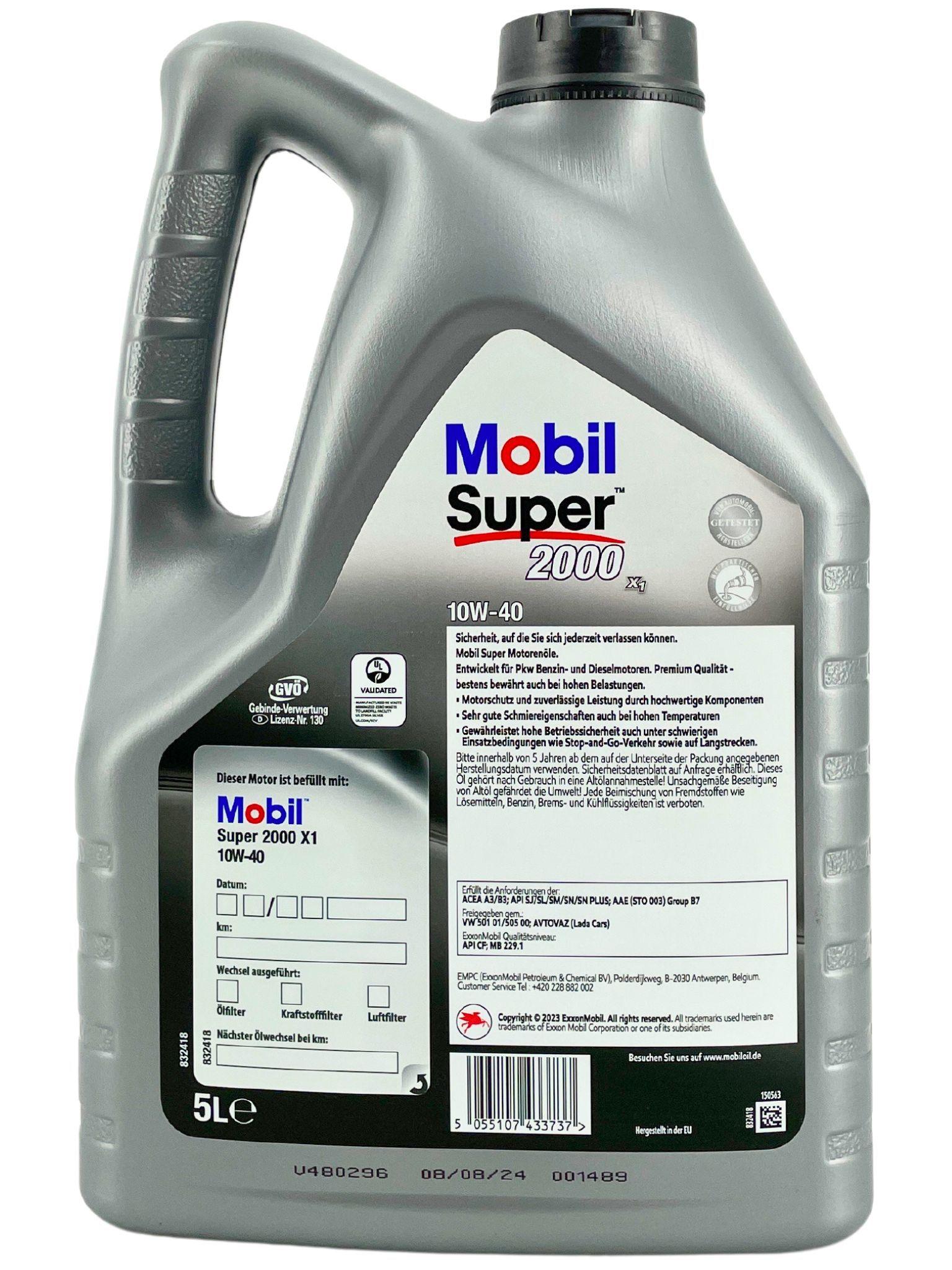 Mobil Super 2000 X1 10W-40 5 Liter