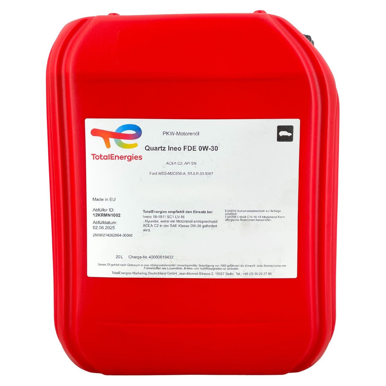 Total Quartz Ineo FDE 0W-30 20 Liter