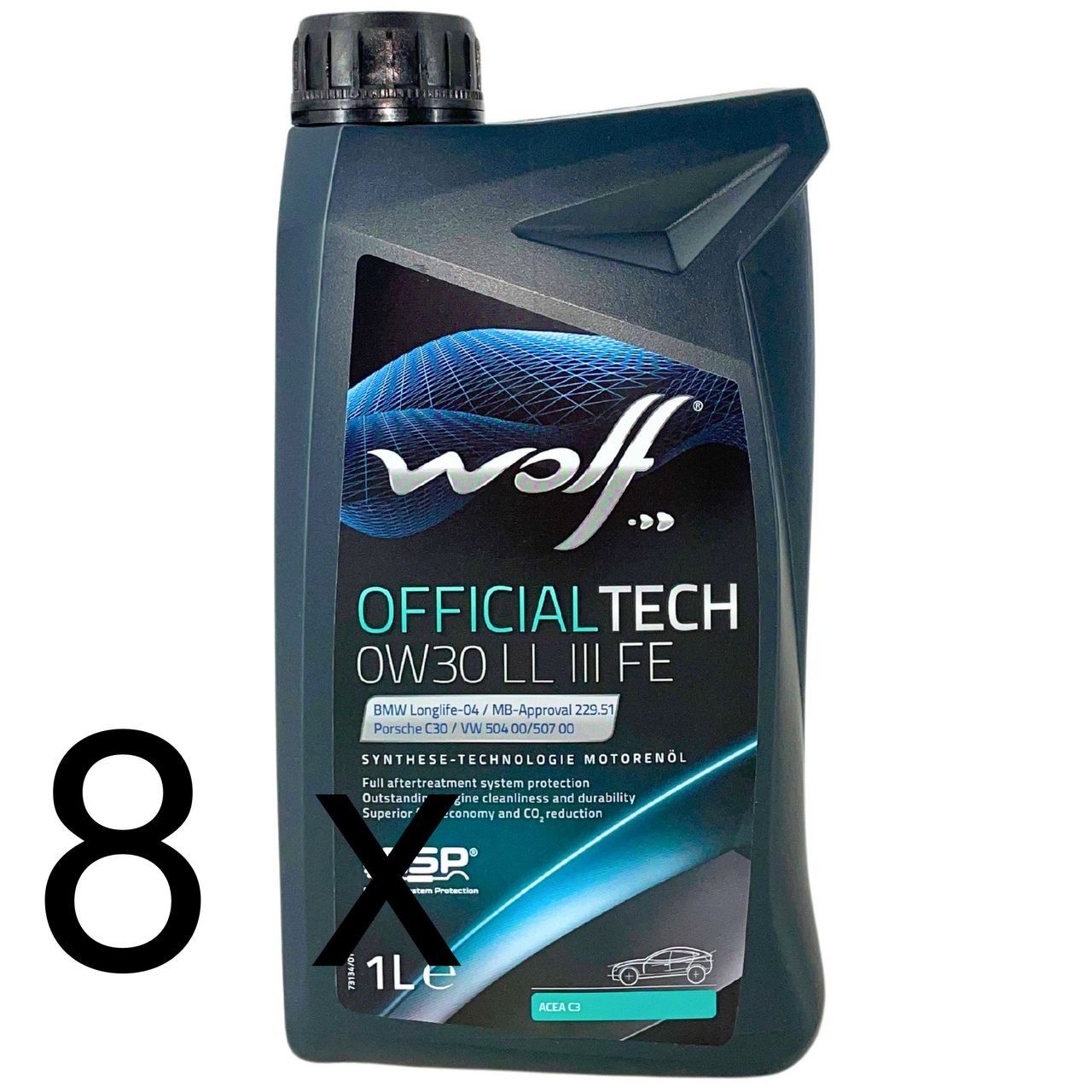 Wolf OfficialTech 0W-30 LL III FE 8x1 Liter
