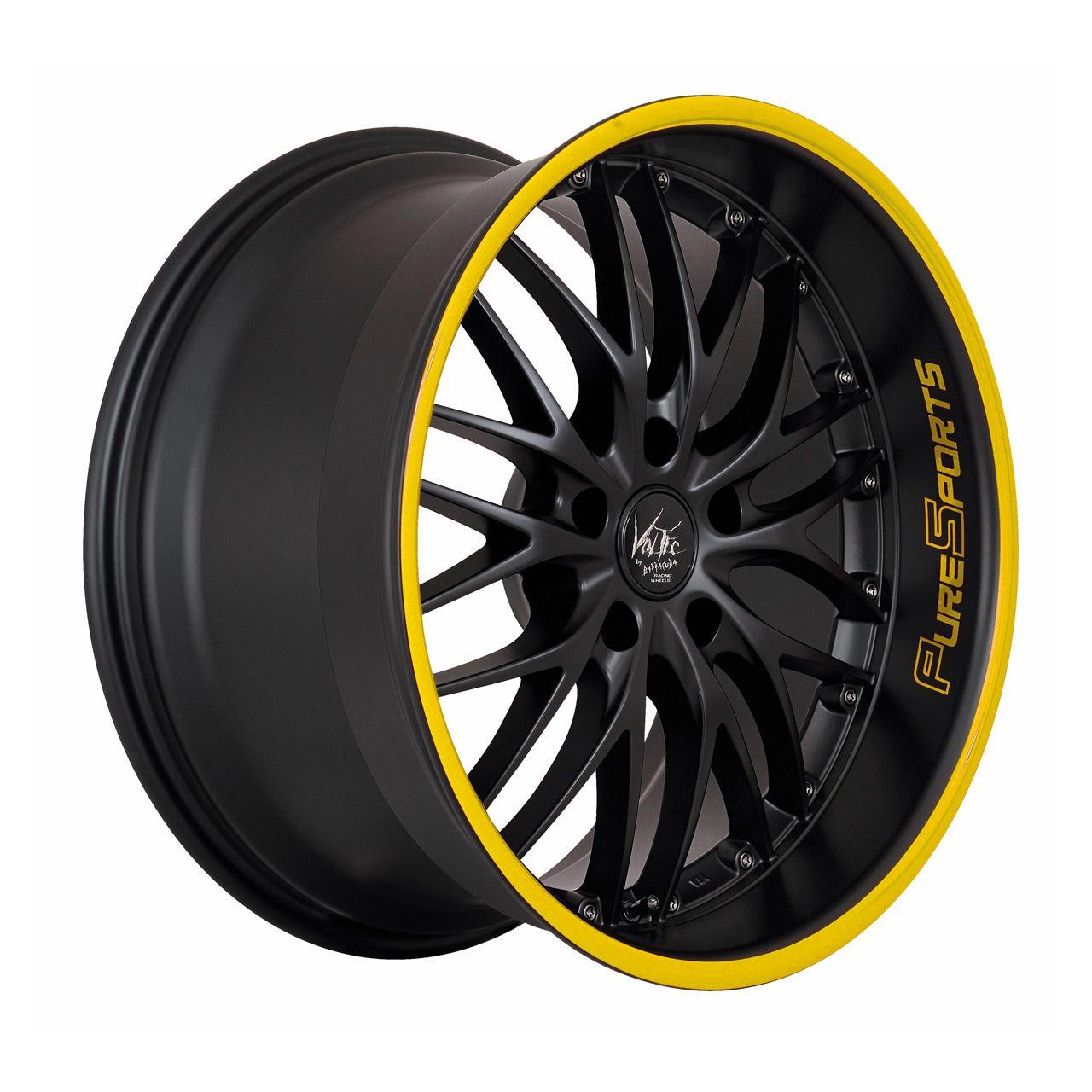 BARRACUDA VOLTEC T6 mattblack puresports color trim gelb 8.5Jx19 5x112 ET33