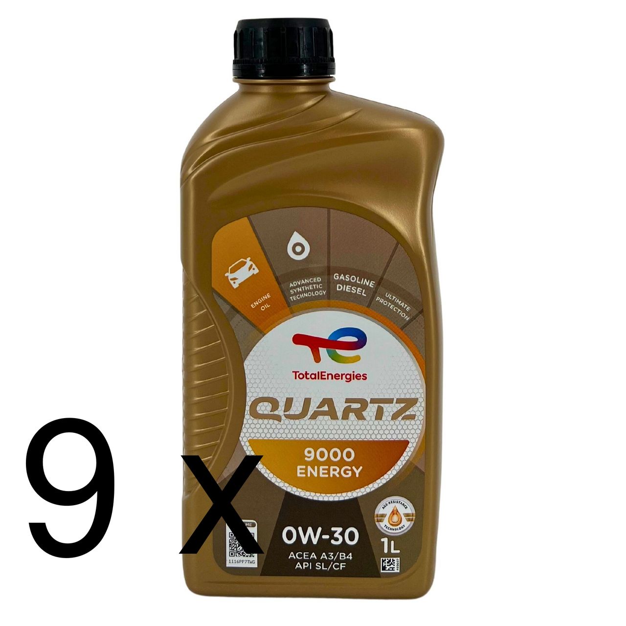 Total Quartz 9000 Energy 0W-30 9x1 Liter