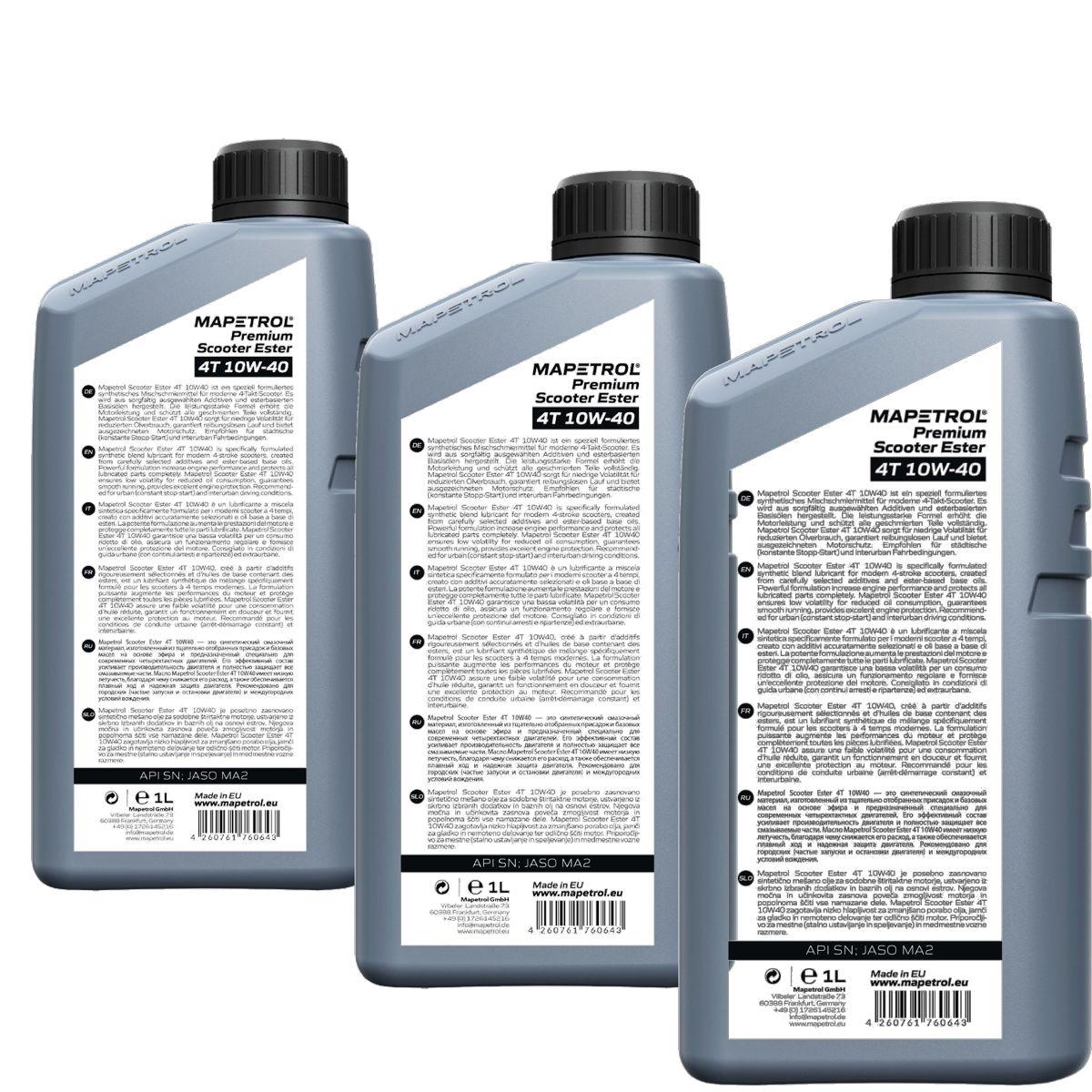 Mapetrol Premium Scooter Ester 4T 10W-40 3x1 Liter