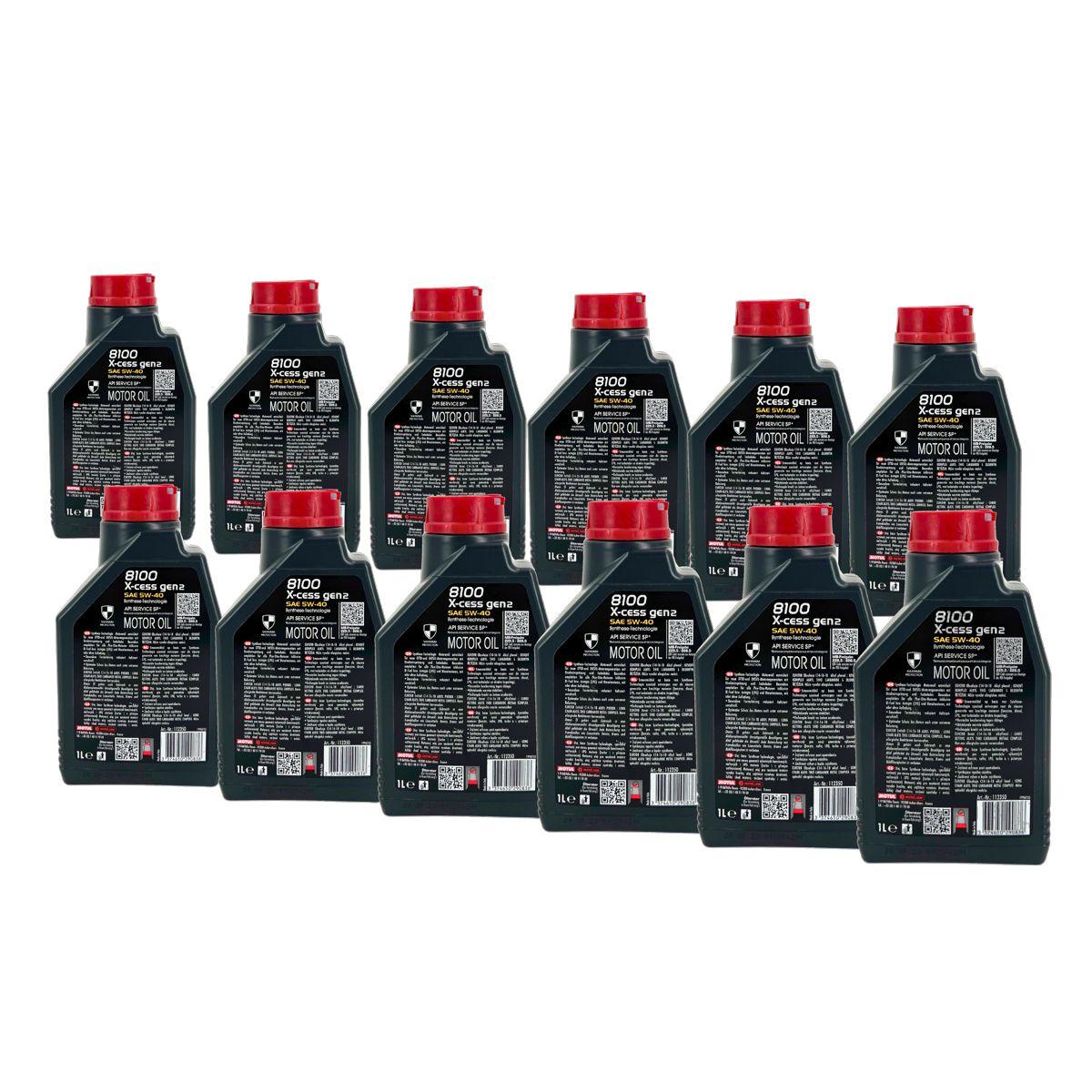 Motul 8100 X-cess GEN2 5W-40 12x1 Liter