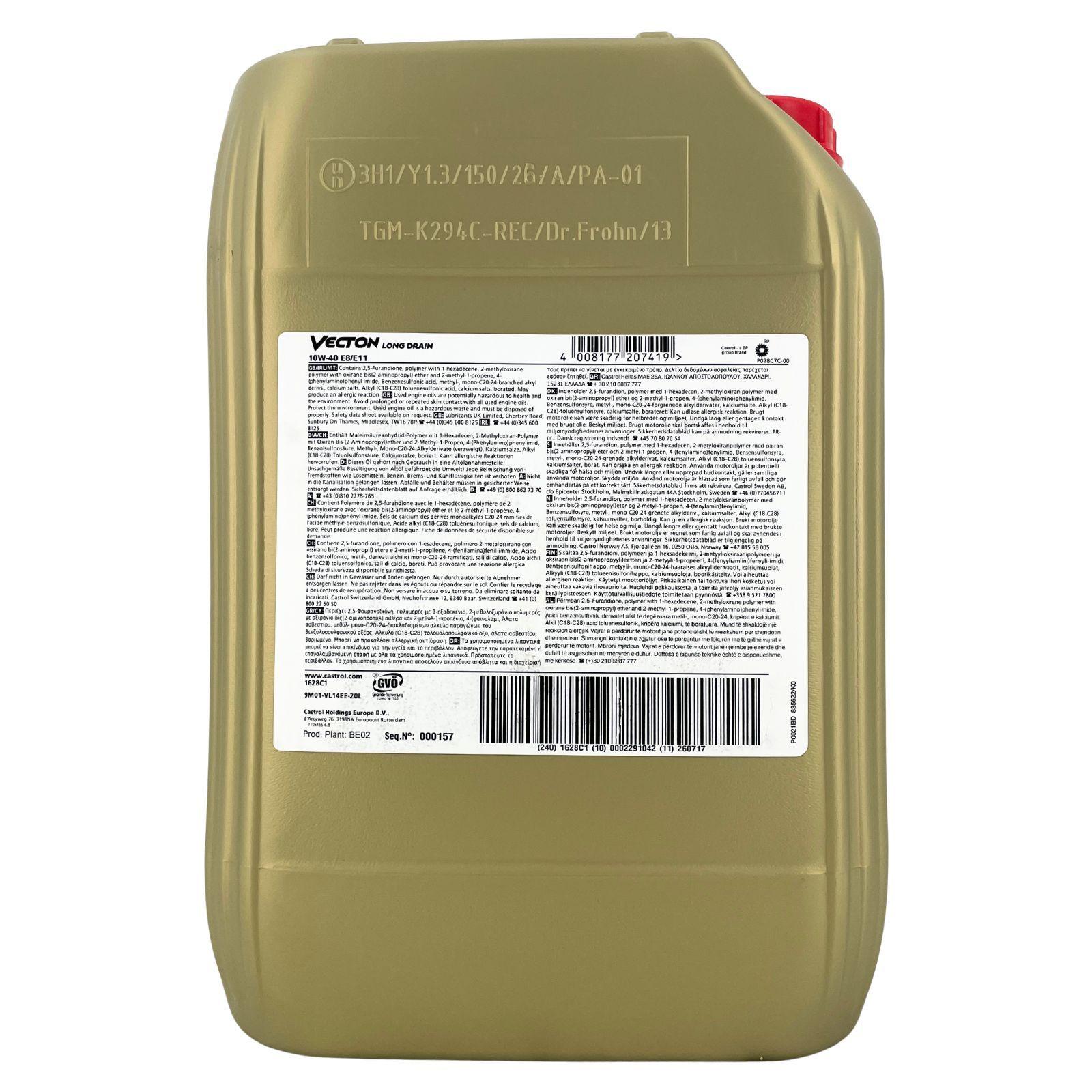 Castrol Vecton Long Drain 10W-40 E8/E11 20 Liter