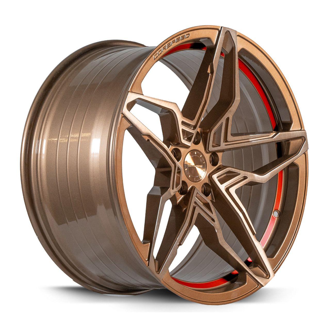 CORSPEED KHARMA Higloss-Bronze brushed Surface undercut Trimline red 9.0Jx20 5x112 ET35