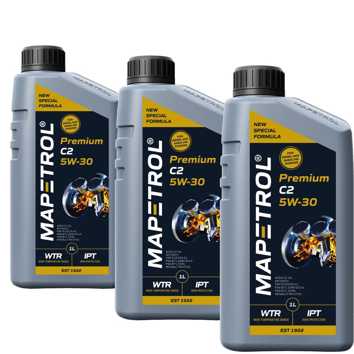 Mapetrol Premium C2 5W-30 3x1 Liter