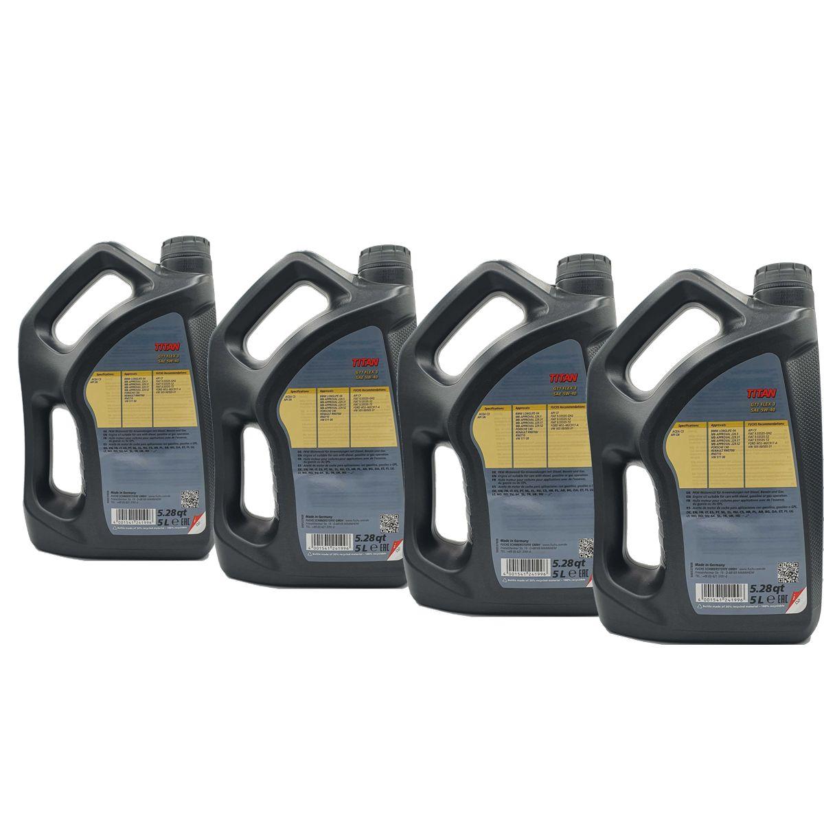 Fuchs Titan GT1 Flex 3 5W-40 4x5 Liter