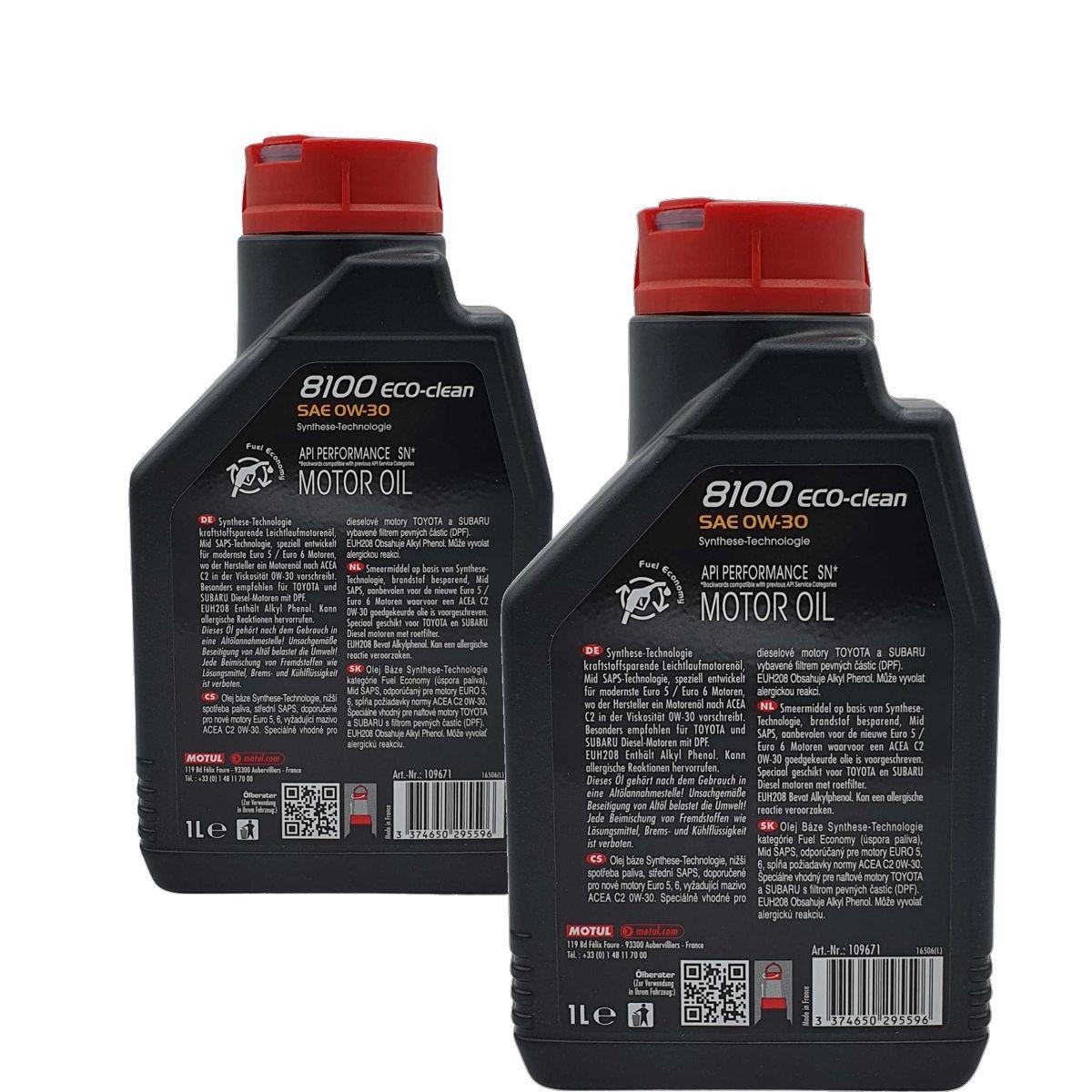 Motul 8100 Eco-clean 0W-30 2x1 Liter
