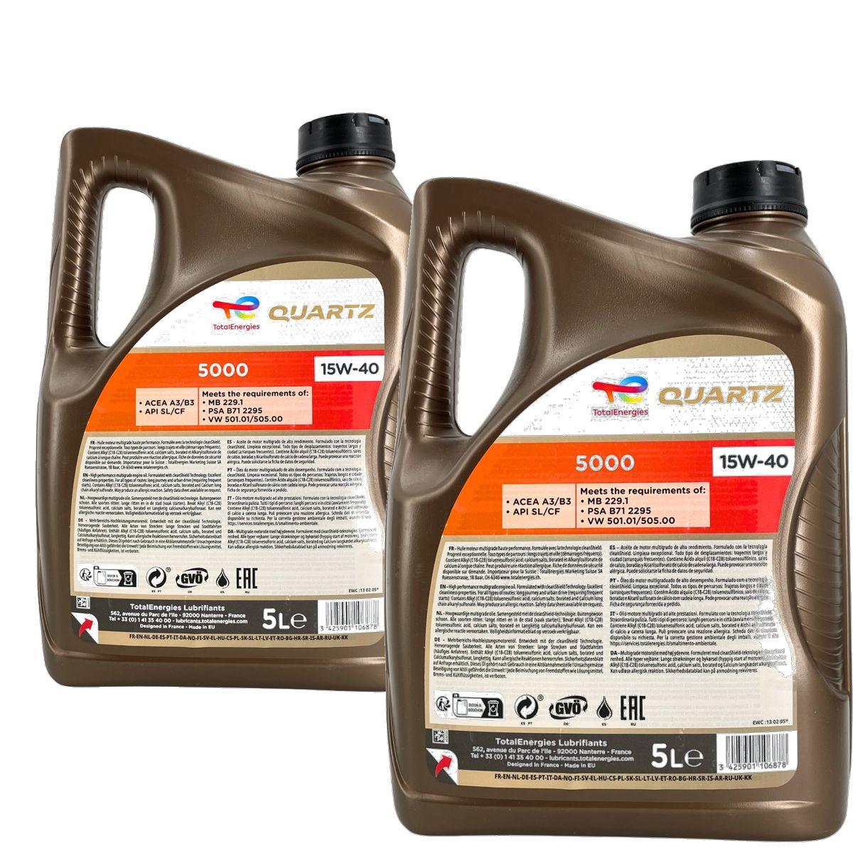 Total Quartz 5000 15W-40 2x5 Liter