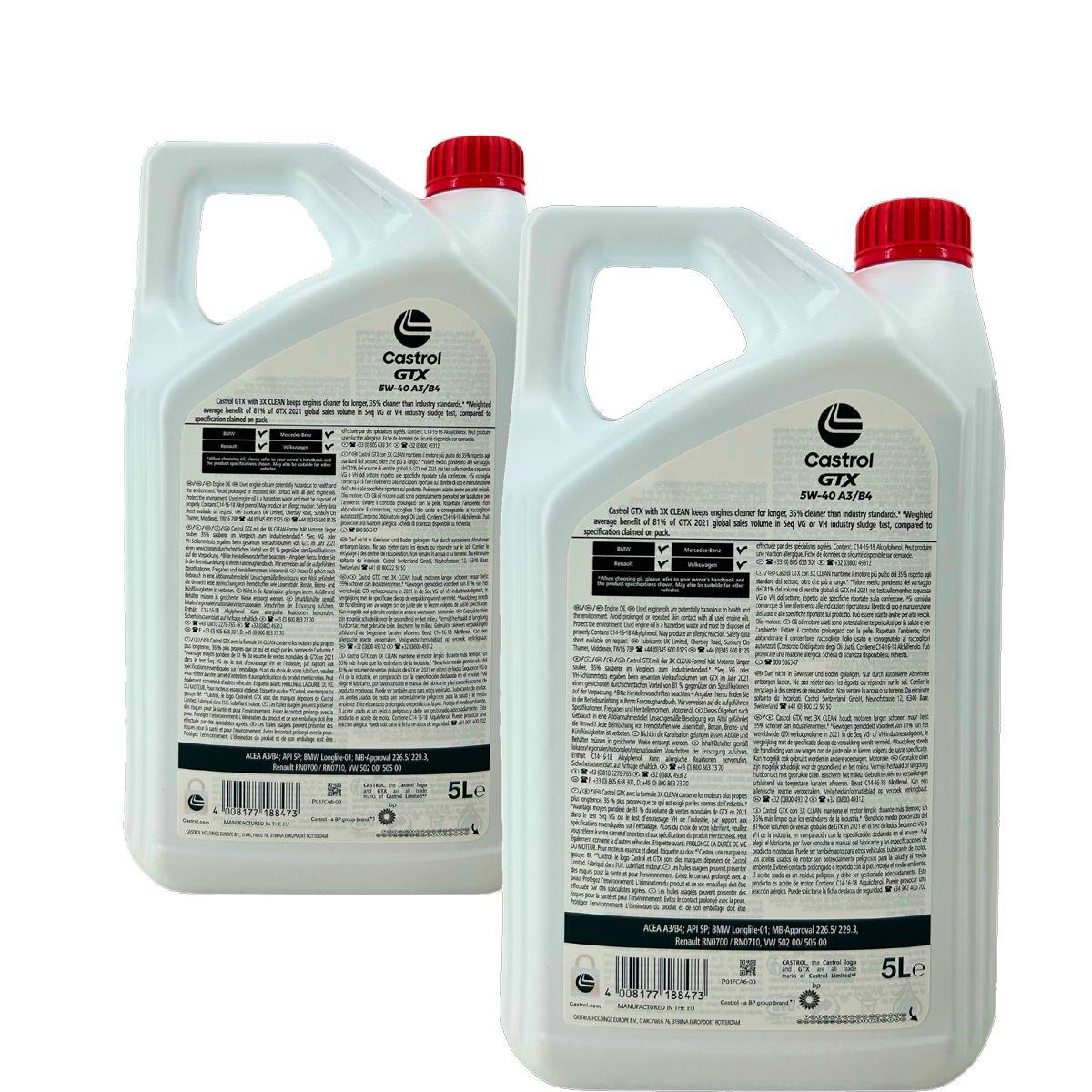 Castrol GTX 5W-40 A3/B4 2x5 Liter