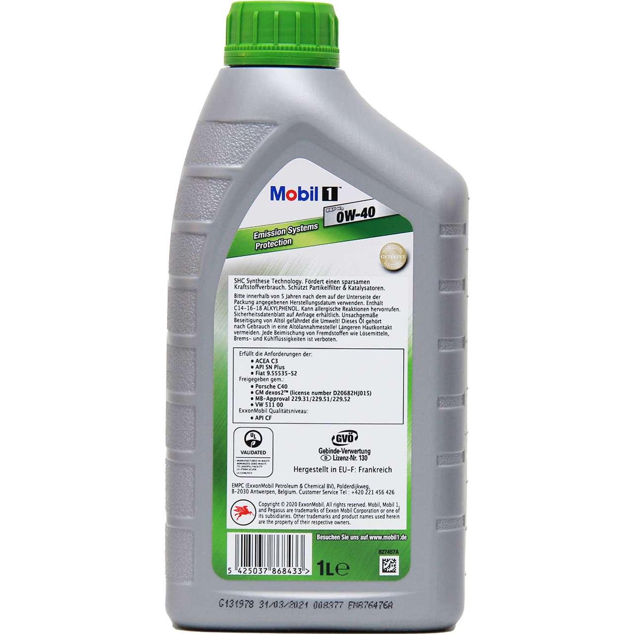 Mobil 1 ESP X3 0W-40 1 Liter 