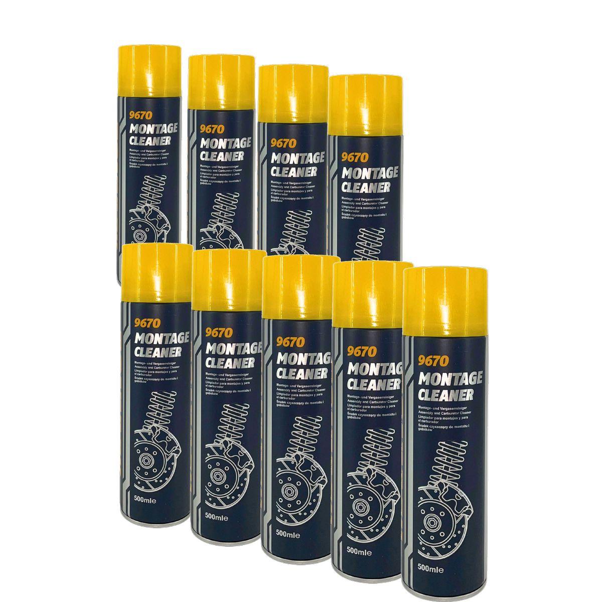 Mannol Montage Cleaner / Bremsenreiniger / Universalreiniger 9x500 ML