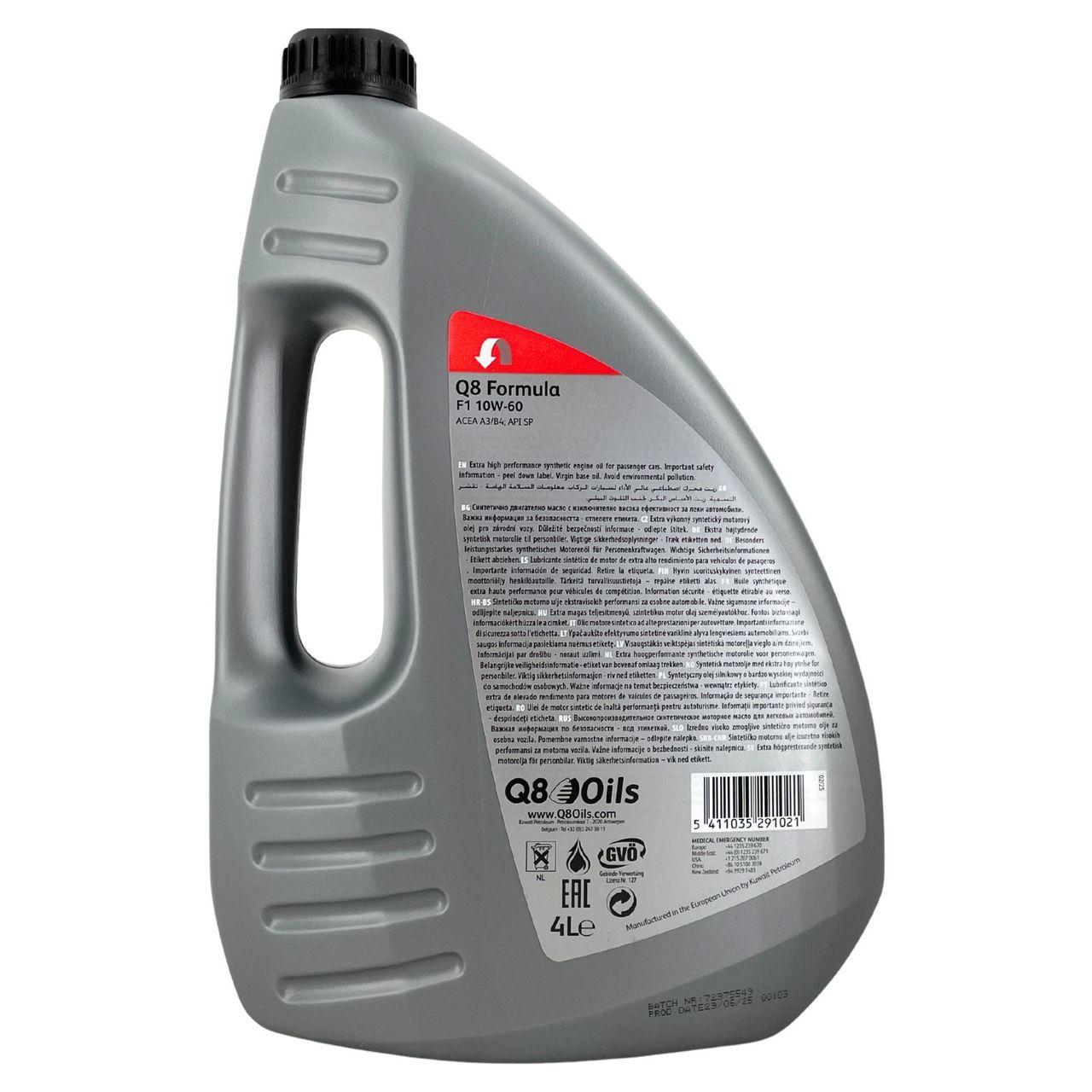 Q8 Formula F1 10W-60 4 Liter