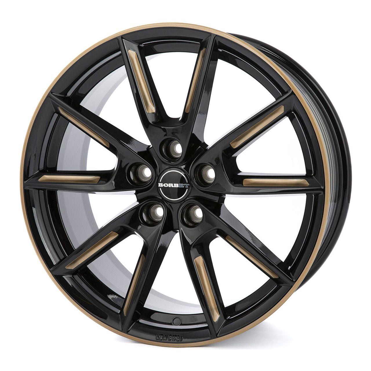 BORBET DESIGN LX19 black glossy gold spoke rim 8.0Jx19 5x112 ET50
