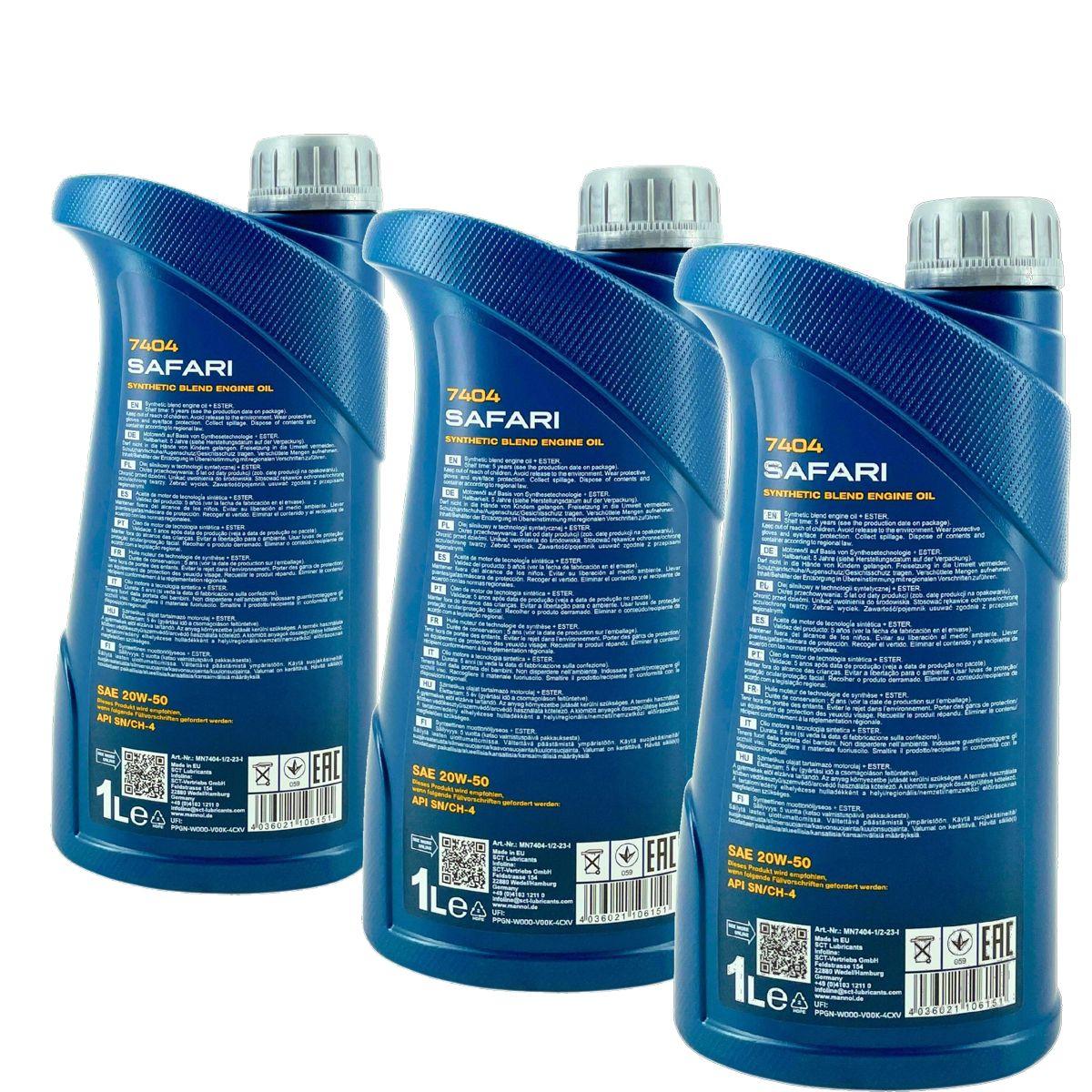 Mannol Safari 20W-50 3x1 Liter