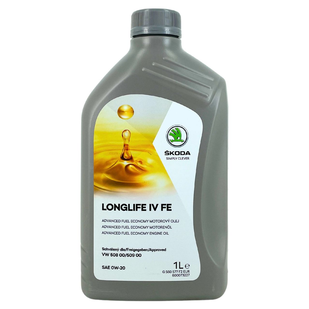 Original Skoda LongLife IV/4 FE SAE 0W-20 508.00 / 509.00 1 Liter Original Skoda LongLife IV/4 FE SAE 0W-20 508.00 / 509.00 1 Liter