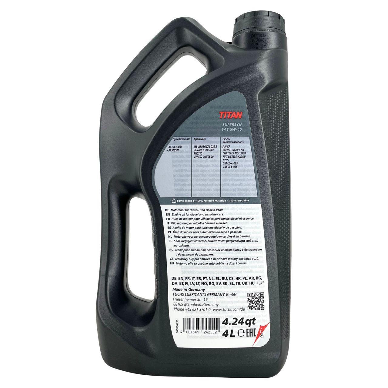 Fuchs Titan Supersyn 5W-40 4 Liter