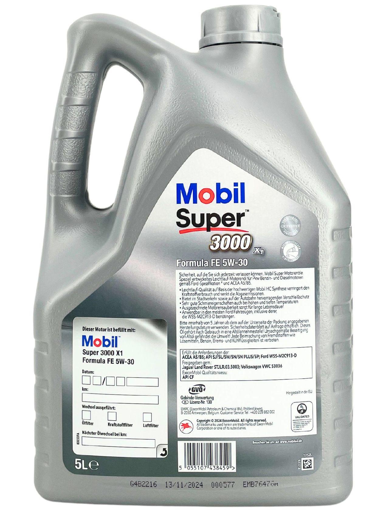 Mobil Super 3000 X1 Formula FE 5W-30 5 Liter