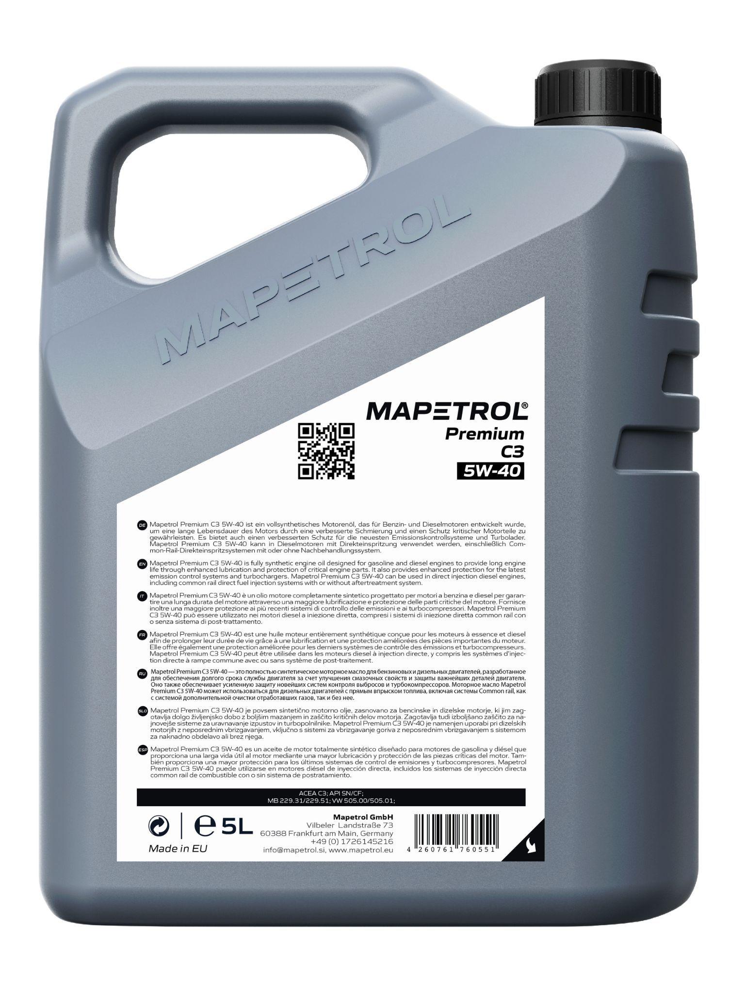 Mapetrol Premium C3 5W-40 5 Liter