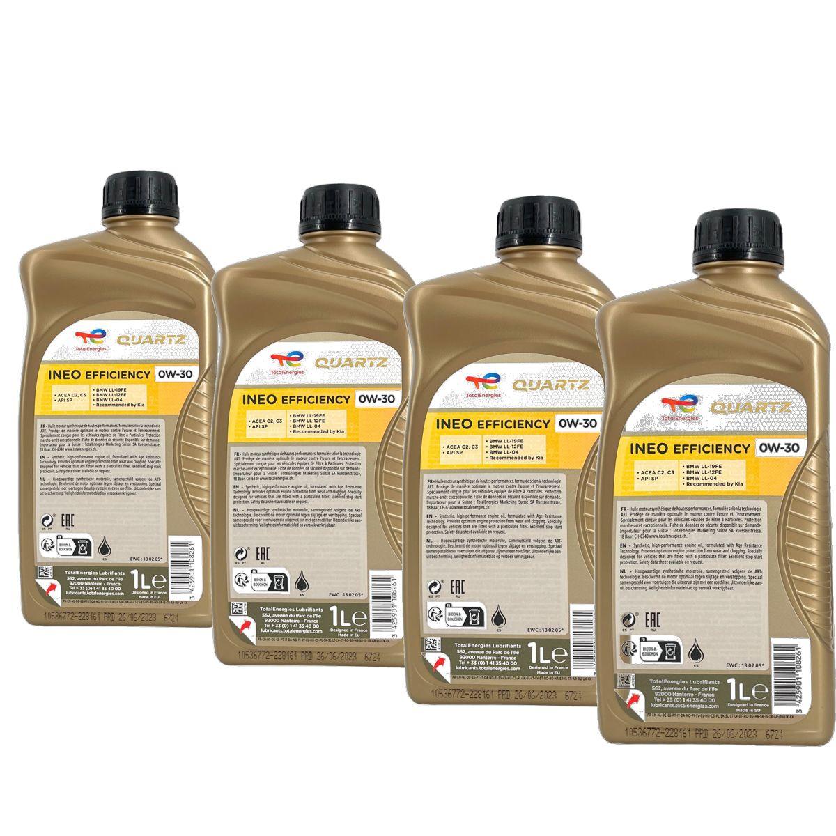 Total Quartz Ineo Efficiency 0W-30 4x1 Liter