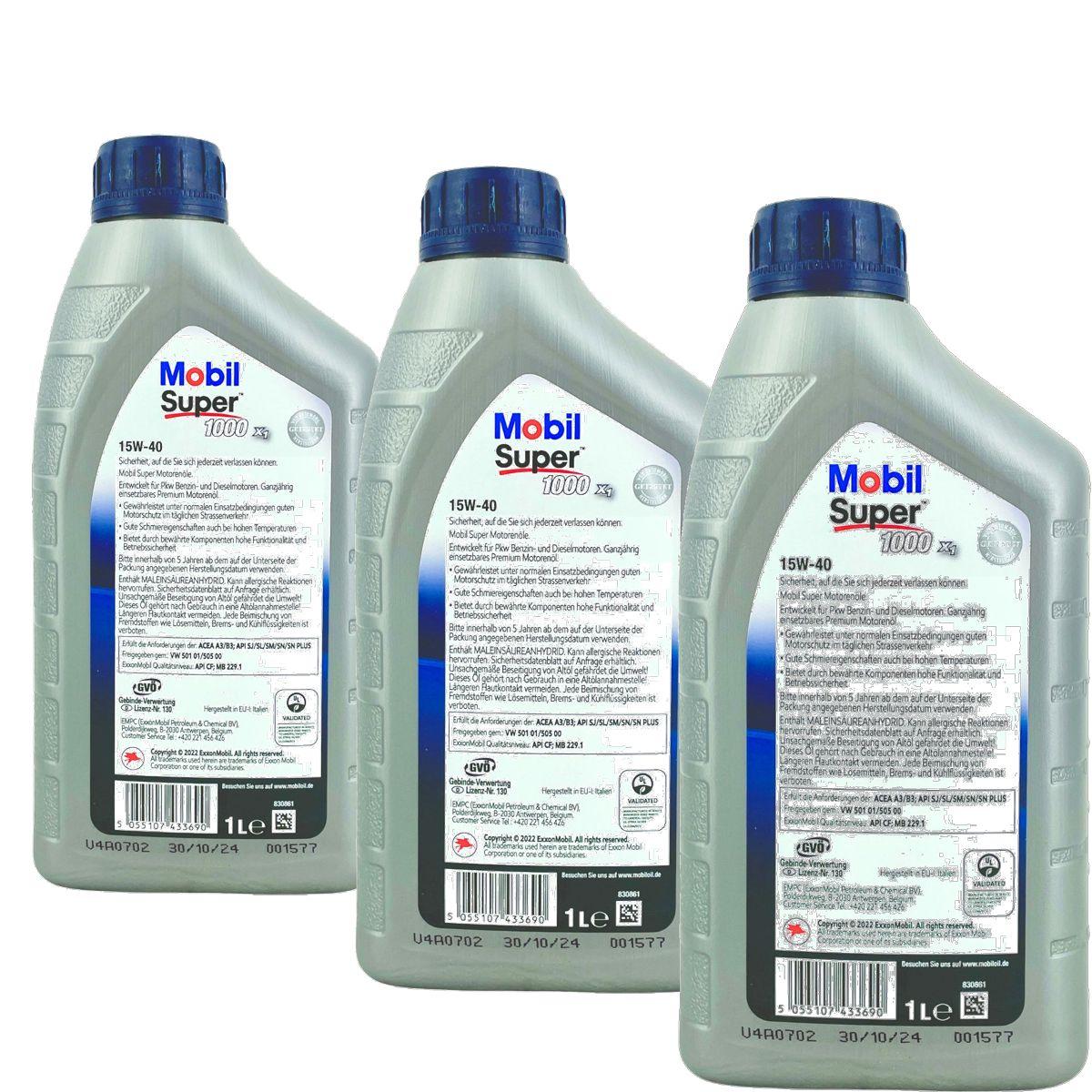 Mobil Super 1000 X1 15W-40 3x1 Liter