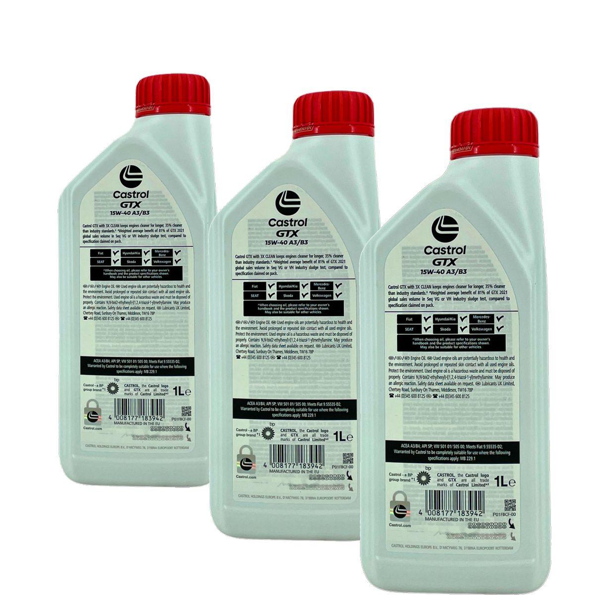 Castrol GTX 15W-40 A3/B3 3x1 Liter