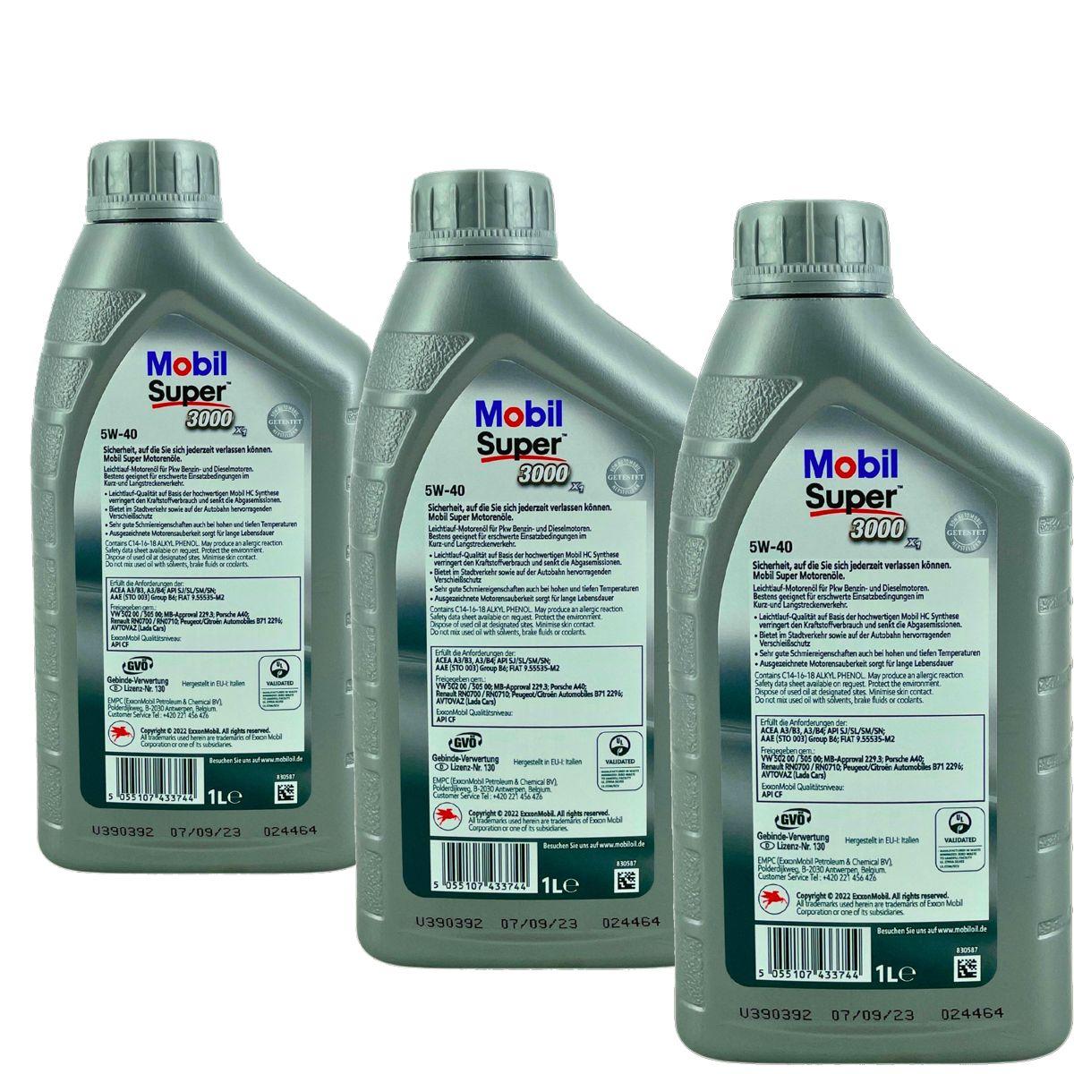 Mobil Super 3000 X1 5W-40 3x1 Liter