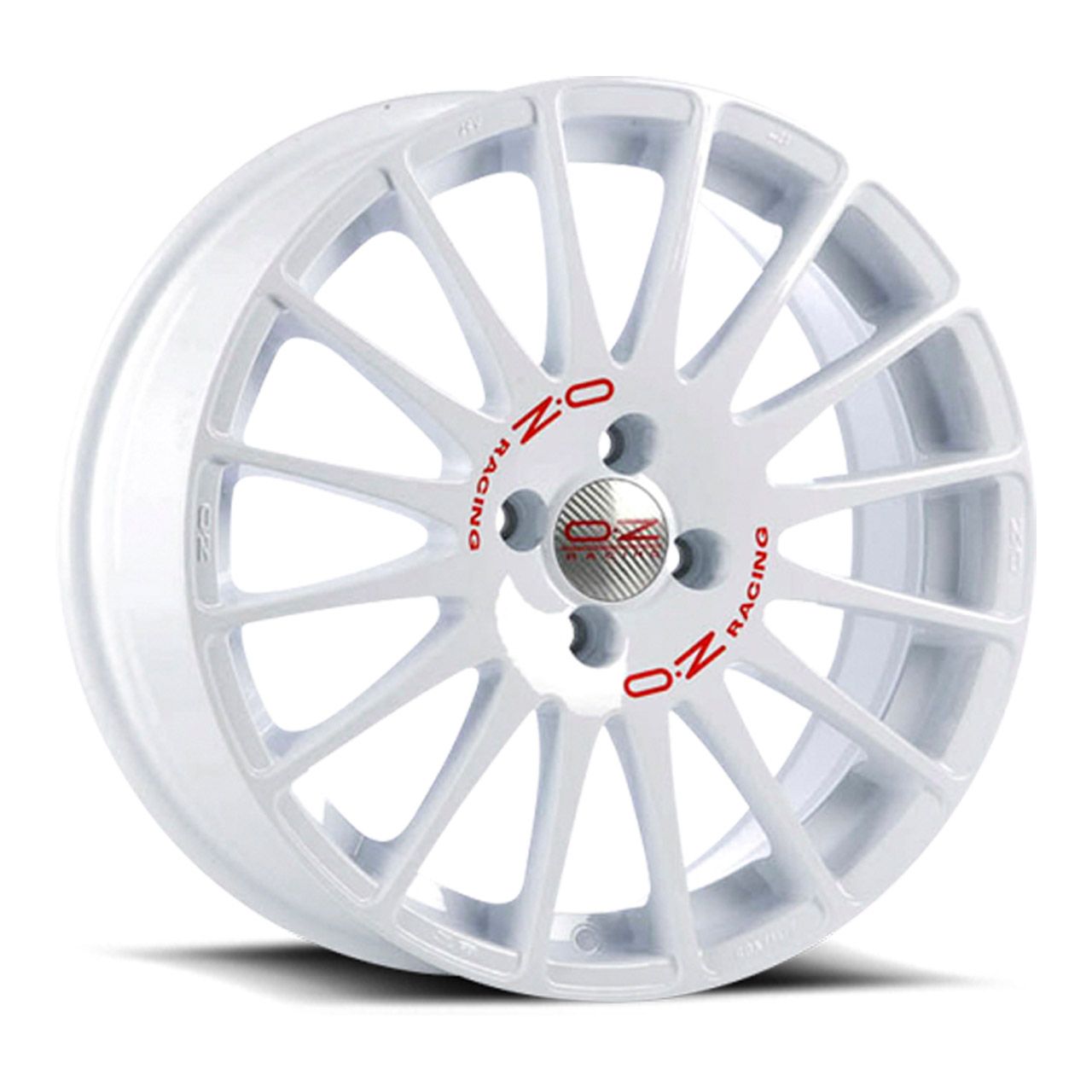 OZ SUPERTURISMO WRC race white + red lettering 6.0Jx14 4x108 ET15