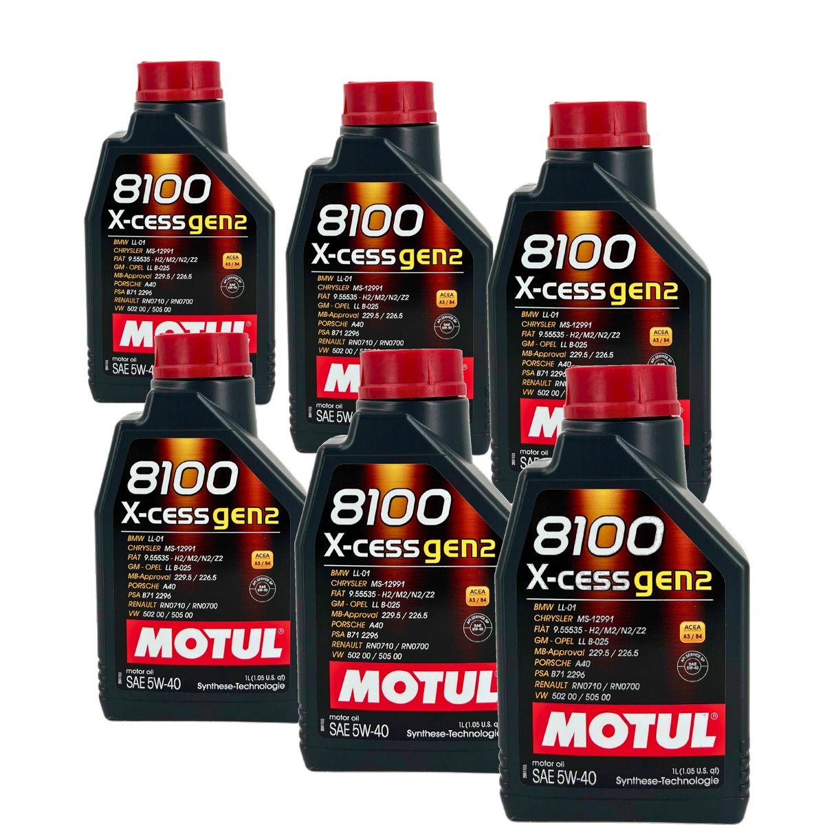 Motul 8100 X-cess GEN2 5W-40 6x1 Liter