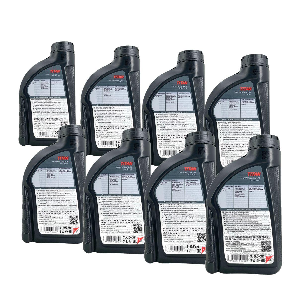 Fuchs Titan Supersyn Longlife 5W-40 8x1 Liter